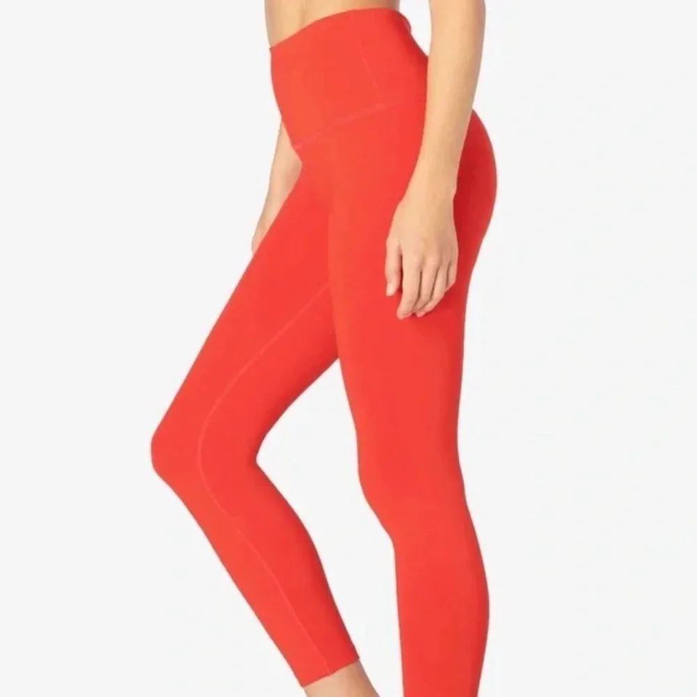 Beyond Yoga Sportflex High Waisted Midi Leggings Scarlet Sun Red Orange Size XS